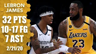 LeBron James steamrolls through Ja Morant and the Grizzlies with 32 points | 2019-20 NBA Highlights