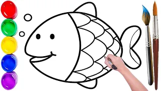 How to draw a fish | Как нарисовать рыбу | Bolalar uchun baliq chizish