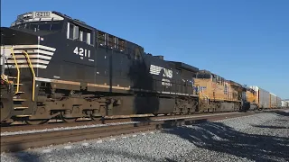 Long Union Pacific Mixed Freight Train w/ Foreign Power and an SD40-2 DPU!