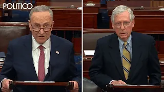 Schumer and McConnell deliver remarks after Trump's acquittal