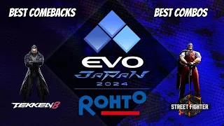 EVO Japan 2024 Tekken 8 & Street Fighter 6 Top 6 Highlights - Best Combos and Comebacks  Compilation