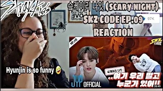 Hyunjin is so funny T.T [SKZ CODE] Ep.09 Scary Night 슼케어리 나잇 #1 REACTION
