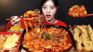 SUB)청년다방 신메뉴! 차돌새우대창 떡볶이 먹방🔥라면 중국당면에 옥수수튀김 김말이 고추 오징어튀김까지 분식 꿀조합 리얼사운드 Tteokbokki Mukbang Asmr