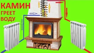 Отопление от камина, увеличение КПД камина, отбор 90% тепла с дыма, летящего в трубу