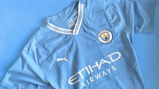 New Manchester City FC 23/24 PUMA Home Kit Hands On Review.