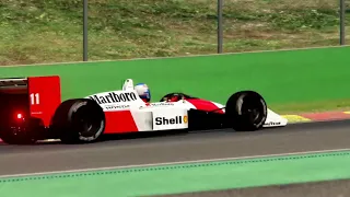 Battle  F1 1988 McLaren Honda MP4 4 R02 vs Supercars Racing at Spa Francorchamps   YouTube 720p