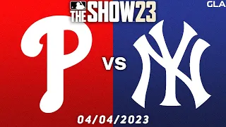 Phillies vs. Yankees Simulation | 04/04/2023 | MLB Today | MLB The Show 23 PS5