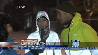 Blooper  Woman Brags About Running In Snow, Then