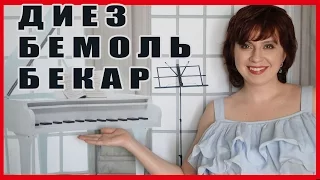 Урок 9 Игра на пианино Знаки альтерации Диез Бемоль Бекар Тон Полутон Sharp Flat Semitone Ton