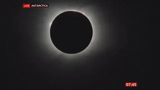 Total Solar Eclipse seen live (Antarctica) - BBC News - 4th December 2021