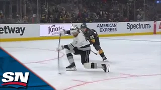 Adrian Kempe Slaps One Past Laurent Brossoit After Fortunate Bounce Off End Boards
