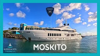 Eyecatcher! 180'/55m Superyacht MOSKITO. '55M Steel FDHF' by Heesen Yachts calling St. Maarten | 4K