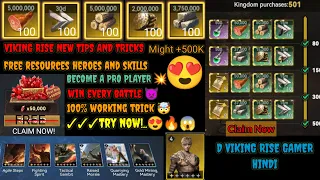 Viking Rise Pro Tips and Tricks. How to Get MIGHT, Free Heroes, Skill and Resources in Viking Rise.