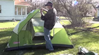 How to set up a tent for camping & a crazy little dog **Coleman Camping Tent**