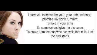 Adele One and Only Lyrics (Hd 1080p)