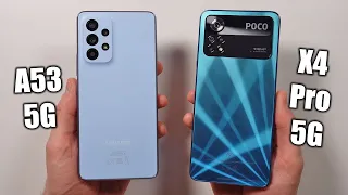 Samsung A53 5G vs Poco X4 Pro 5G 🔥 Speed Test