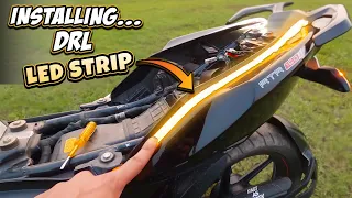 Installing Audi type LED (DRL) running lights Strip Modification for any bike