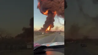 Explosion Fills Texas Sky After Train Carrying Fuel Collides With 18-Wheeler