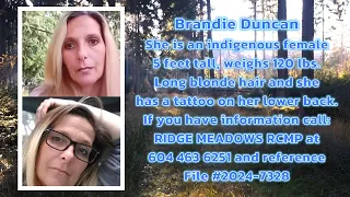 MISSING IN BC...Brandie Duncan