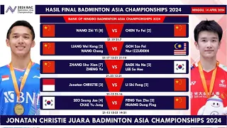 Hasil Lengkap Final Badminton Asia Championships 2024. Jonatan Christie Juara Asia #bac2024