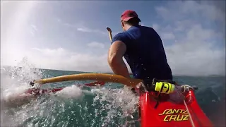 Downwind gun fight NC #outrigger #canoe  #surfing  #tehuritaua #newcaledonia #paddlesports #waa