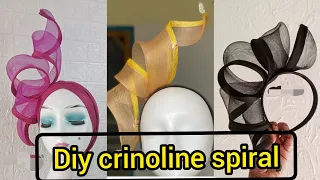 How to make spiral crinoline fascinator | Spiral fascinator | Free form fascinator | diy headband