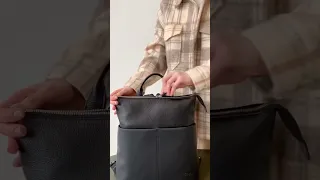 Женский рюкзак для ноутбука 14 дюймов из натуральной кожи SMB155/77BL&BL — SAAJ