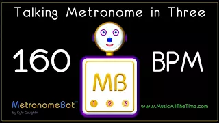 Talking metronome in 3/4 at 160 BPM MetronomeBot