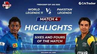 Friendship Cup, UAE 2022: Match 4, World Legends 11 vs Pakistan Legends | Fours & Sixes