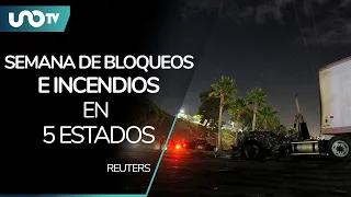 Violencia desatada: bloqueos e incendios en Guanajuato, BC, Jalisco, Chihuahua y Michoacán