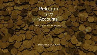 Pekudei.  פְקוּדֵי  "Accounts". Exodus 38:21-40:38