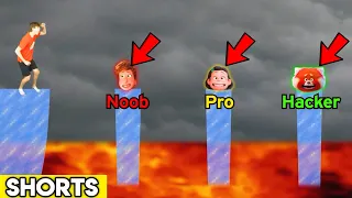 Are you NOOB, PRO, or HACKER?! Turning Red Long Jump Challenge! #shorts