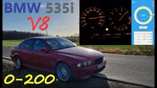 BMW 535i E39 V8 (245 PS/345 NM) 0-200 Km/h Acceleration Dragy GPS