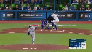 George Springer LEAD OFF HOME RUN FOR THE BLUE JAYS | Texas Rangers @ Toronto Blue Jays 4/10/2022