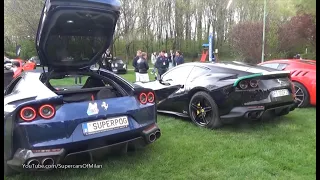 2x Ferrari 812sf rev battle, loud sound and driving !!!