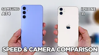 Samsung A34 vs iPhone 11 SPEED TEST & CAMERA Comparison | Zeibiz