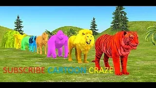 Paint Animals New Game With Elephant Gorilla Tiger Hippo Zombie T-Rex  &Animals Game 2024