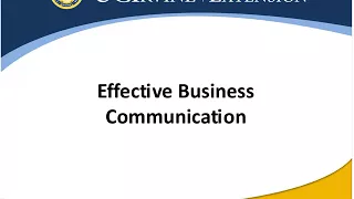 Effective Business Communication: A Corporate Training Webinar Series (8/29/2013)