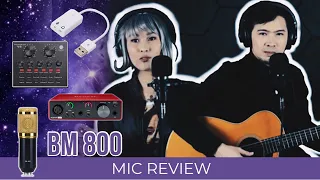 BM 800 Condenser Microphone Review and Test with V8 Sound Card & Scarlett Focusrite Audio Interface