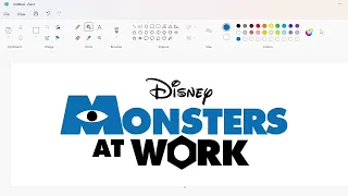 How to draw the Monsters at Work logo using MS Paint | How to draw on your computer