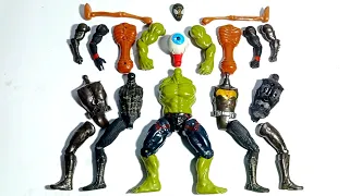 avengers superhero toys.. hulk smash vs batman vs black spiderman vs siren head.. merakit mainan..