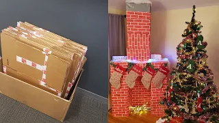 DIY Cardboard Box Fireplace