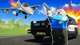 I USED A JET IN A POLICE CHASE! - Brick Rigs Cops and Robbers
