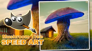 Mushroom Tree Speed Art (GIMP Photo Manipulation)