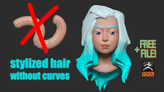 FASTER & Easiest Way To Create Stylized Hair in ZBrush