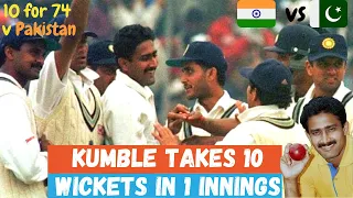 Kumble 10 wickets against Pakistan in one innings | 2nd man in history to bag all 10 in innings