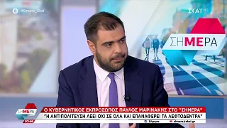 Ο Κυβερνητικός Εκπρόσωπος Παύλος Μαρινάκης στο "Σήμερα" | 07/06/2024