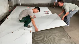 How To Install Bedroom Floor With Ceramic Tiles - Create Bedroom Border Points | Brick 120 x 120cm