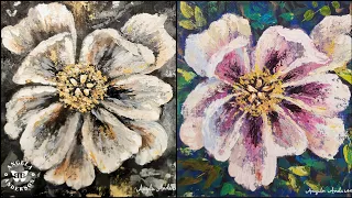 Beginner Floral Palette Knife Acrylic Painting LIVE Tutorial