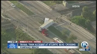 Tri-Rail train and tractor trailer collide